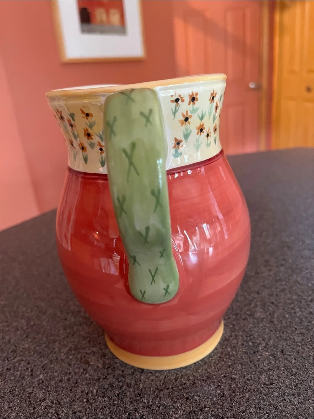 Pfaltzgraff Pitcher from secrets of Pistoulet Ceramic Piece with Maker's Mark